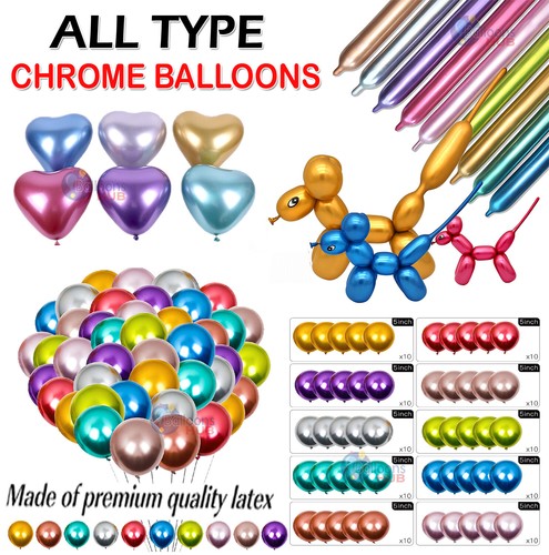 100 latex chrome balloons - 100, x
