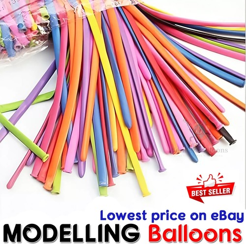 100 long plain balloons - 100,