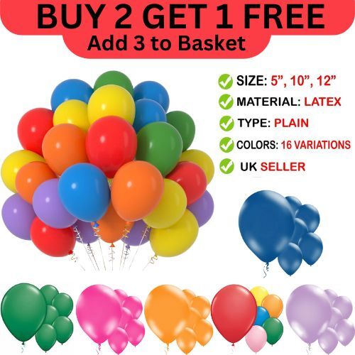 100 latex plain baloon - plain,
