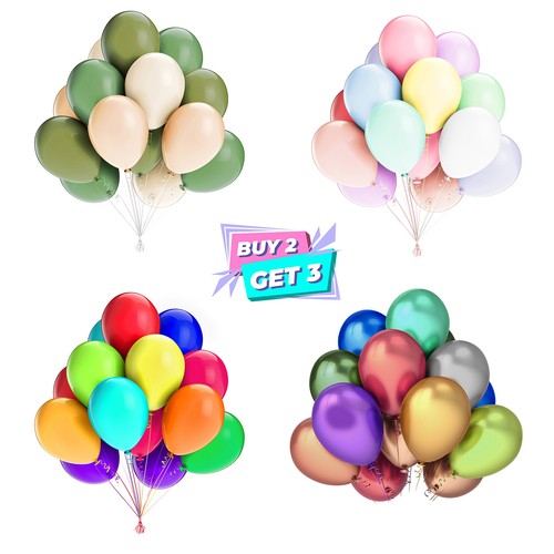 Pastel retro latex balloons - pastel,