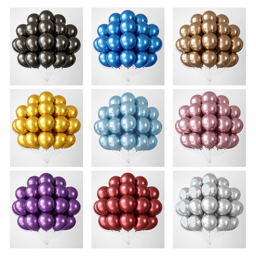 Metallic latex balloons - metallic, 10"