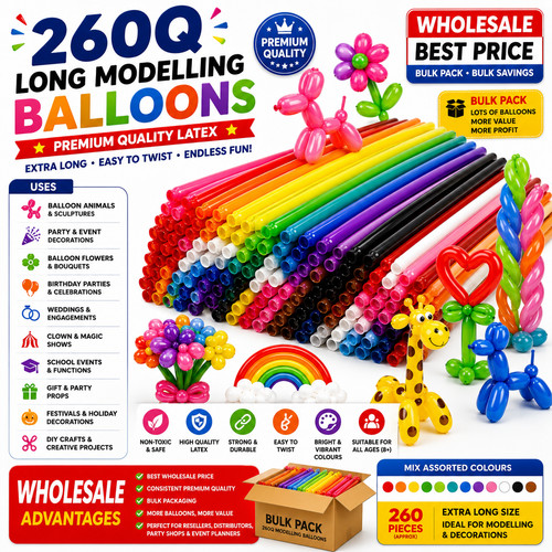 100 long plain - long, balloons
