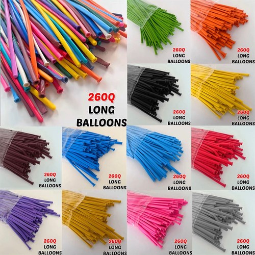 100 long plain balloons - 100,