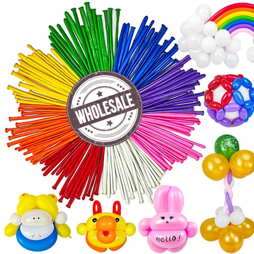 100 long plain balloons - x,