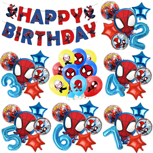 Spiderman birthday balloons